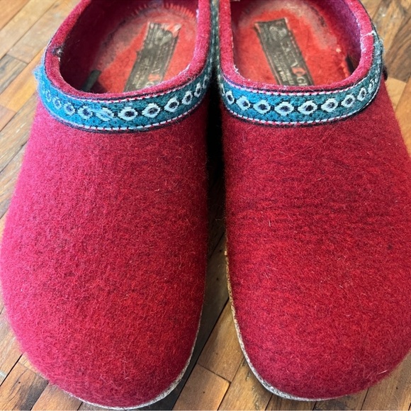 Haflinger Clog wool slipper GZ42 Red 38 (7.5-8) Women's Ergonomic footbed - Picture 6 of 10